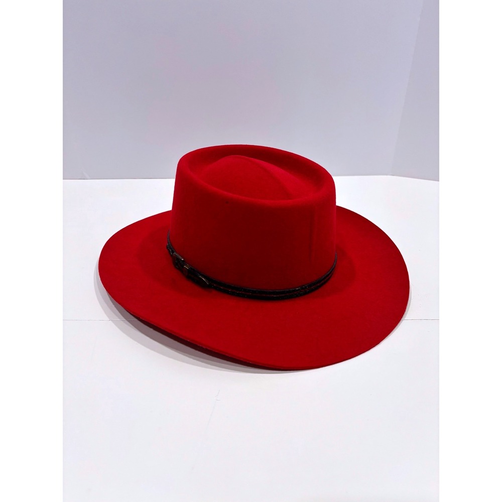 Charlie 1 Horse Red Wool Felt Wide Brim Western Hat Custom Designed